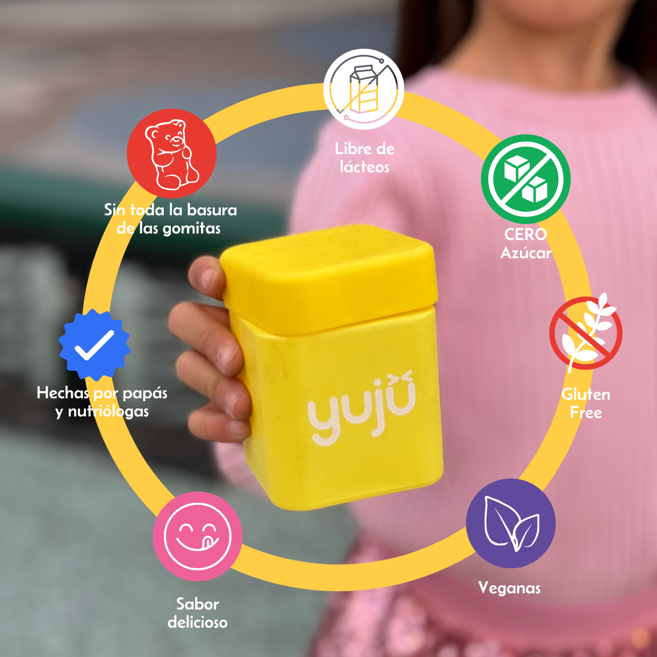 Vitaminas diarias para niños yujü (pack inicial con frasco)